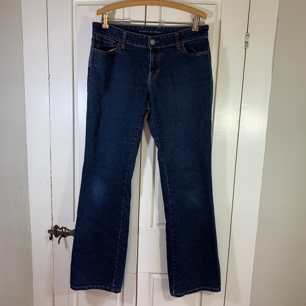 Banana Republic Women's Dark Wash Denim Jeans Size 30‎ Bootcut Classic READ FLAW